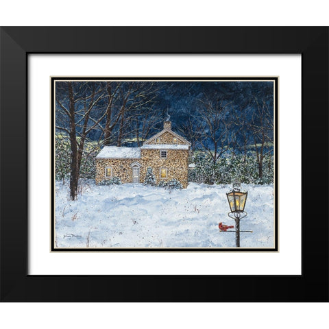 Stone House Black Modern Wood Framed Art Print with Double Matting by Redding, James