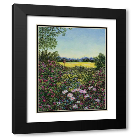 Along The Meadows Edge Black Modern Wood Framed Art Print with Double Matting by Redding, James