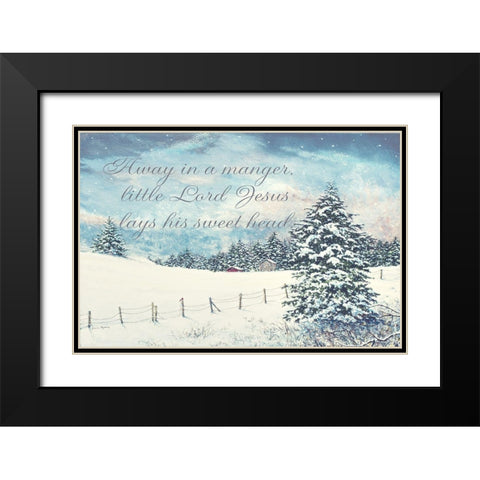 Away in a Manger Black Modern Wood Framed Art Print with Double Matting by Redding, James
