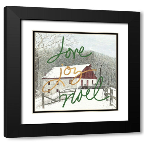 Love Joy Noel Black Modern Wood Framed Art Print with Double Matting by Redding, James