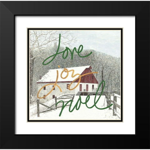 Love Joy Noel Black Modern Wood Framed Art Print with Double Matting by Redding, James
