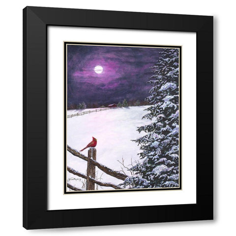 Deep Mauve Midnight Black Modern Wood Framed Art Print with Double Matting by Redding, James