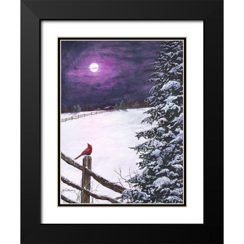 Deep Mauve Midnight Black Modern Wood Framed Art Print with Double Matting by Redding, James