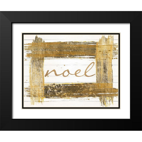 Gold Noel Black Modern Wood Framed Art Print with Double Matting by Pinto, Patricia