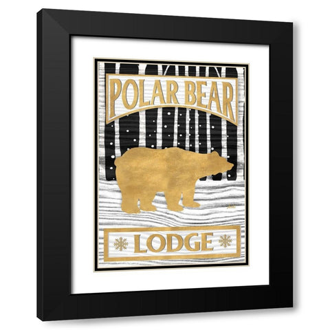 Winter Lodge Sign I Black Modern Wood Framed Art Print with Double Matting by Metz, Andi