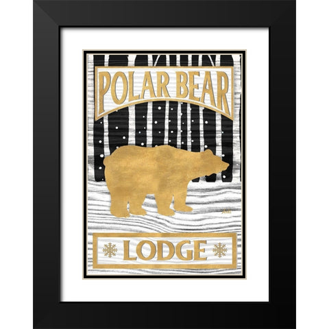 Winter Lodge Sign I Black Modern Wood Framed Art Print with Double Matting by Metz, Andi