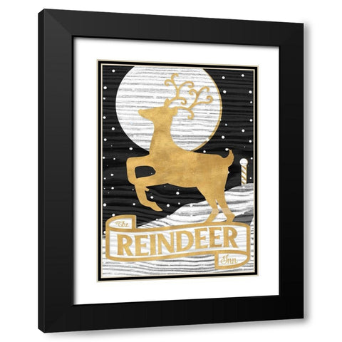 Winter Lodge Sign II Black Modern Wood Framed Art Print with Double Matting by Metz, Andi