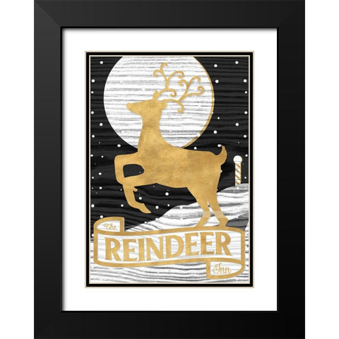 Winter Lodge Sign II Black Modern Wood Framed Art Print with Double Matting by Metz, Andi