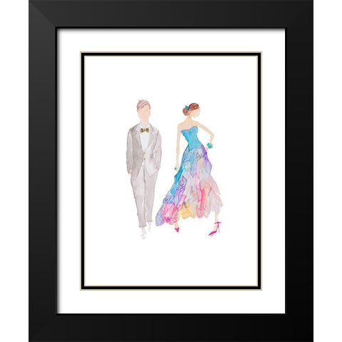 Ballroom Couple Black Modern Wood Framed Art Print with Double Matting by James, Nola