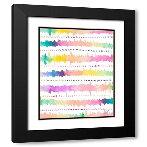 Colorful Bands I Black Modern Wood Framed Art Print with Double Matting by James, Nola