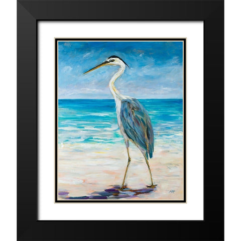 Egret Beach Black Modern Wood Framed Art Print with Double Matting by DeRice, Julie