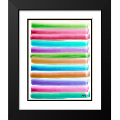 Colorful Stripes Pattern I Black Modern Wood Framed Art Print with Double Matting by DeRice, Julie