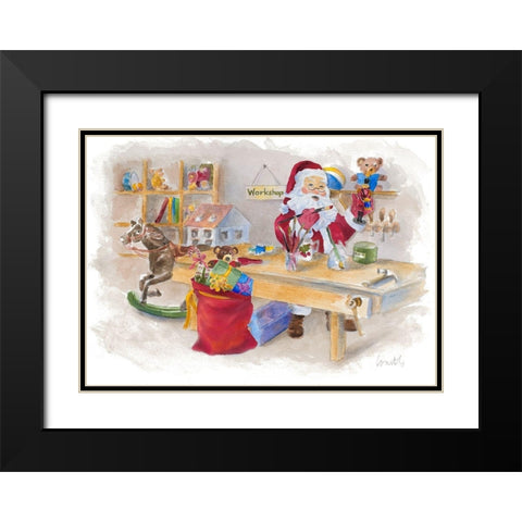 Santas Workshop Black Modern Wood Framed Art Print with Double Matting by Loreth, Lanie