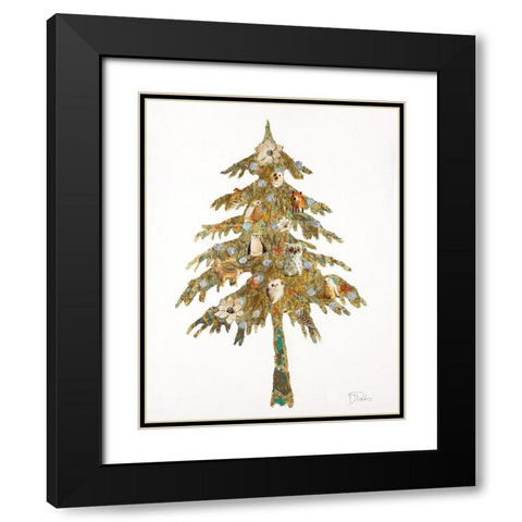 Retro Tree Black Modern Wood Framed Art Print with Double Matting by Pinto, Patricia