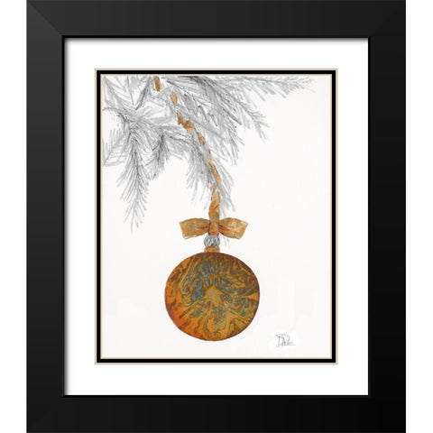 Retro Ornament Black Modern Wood Framed Art Print with Double Matting by Pinto, Patricia