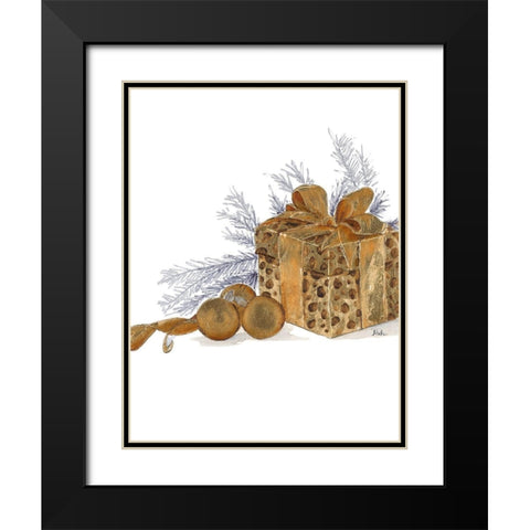 Present with Dots Black Modern Wood Framed Art Print with Double Matting by Pinto, Patricia