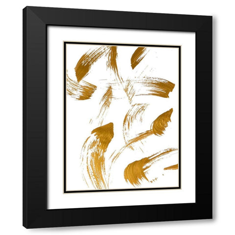 Copper Strokes I Black Modern Wood Framed Art Print with Double Matting by Bryant, Susan