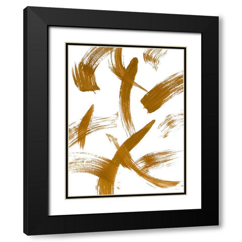 Copper Strokes II Black Modern Wood Framed Art Print with Double Matting by Bryant, Susan