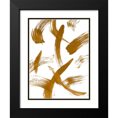 Copper Strokes II Black Modern Wood Framed Art Print with Double Matting by Bryant, Susan