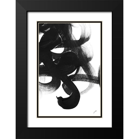 Noir Strokes I Black Modern Wood Framed Art Print with Double Matting by Ritter, Gina
