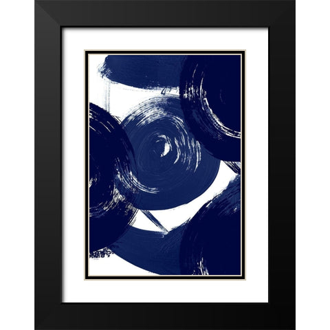 Indigo Swirl Black Modern Wood Framed Art Print with Double Matting by Ritter, Gina