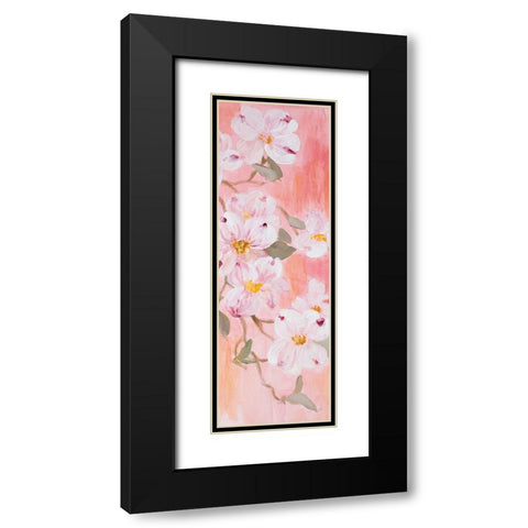 Simply Dogwood Panel I Black Modern Wood Framed Art Print with Double Matting by Loreth, Lanie