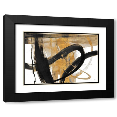 Urban Vibe With Gold II Black Modern Wood Framed Art Print with Double Matting by Loreth, Lanie