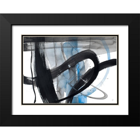 Urban Vibe With Blue I Black Modern Wood Framed Art Print with Double Matting by Loreth, Lanie