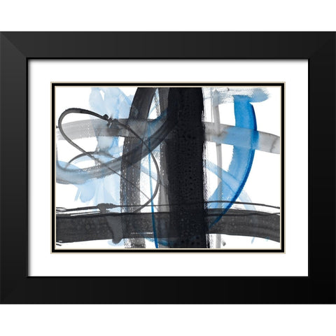 Urban Vibe With Blue II Black Modern Wood Framed Art Print with Double Matting by Loreth, Lanie