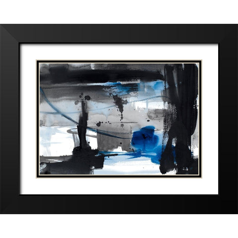 Urban Vibe With Blue IV Black Modern Wood Framed Art Print with Double Matting by Loreth, Lanie