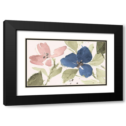Watercolor Blooms I Black Modern Wood Framed Art Print with Double Matting by Loreth, Lanie