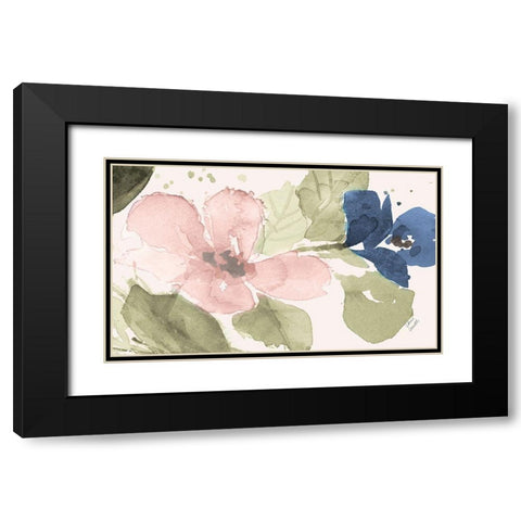 Watercolor Blooms II Black Modern Wood Framed Art Print with Double Matting by Loreth, Lanie
