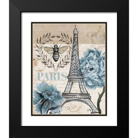 Paris Bee I Black Modern Wood Framed Art Print with Double Matting by Medley, Elizabeth