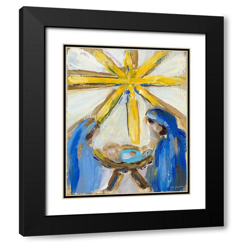O Holy Night Black Modern Wood Framed Art Print with Double Matting by Hewitt, L.