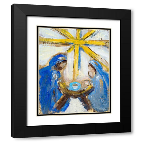 Nativity Black Modern Wood Framed Art Print with Double Matting by Hewitt, L.