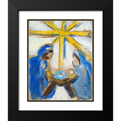 Nativity Black Modern Wood Framed Art Print with Double Matting by Hewitt, L.