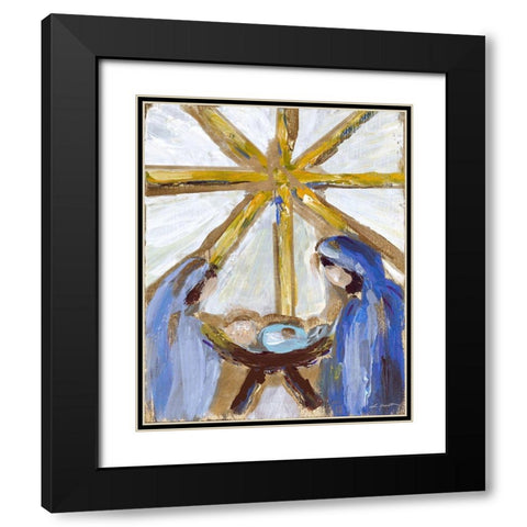 Manger Black Modern Wood Framed Art Print with Double Matting by Hewitt, L.