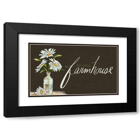 Our Little Farm Flower Vase Black Modern Wood Framed Art Print with Double Matting by Medley, Elizabeth