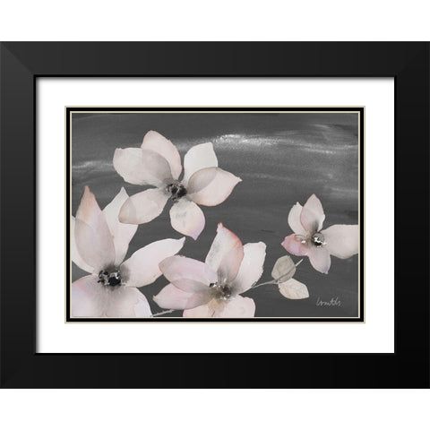Blooming Whispers on Chalkboard II Black Modern Wood Framed Art Print with Double Matting by Loreth, Lanie