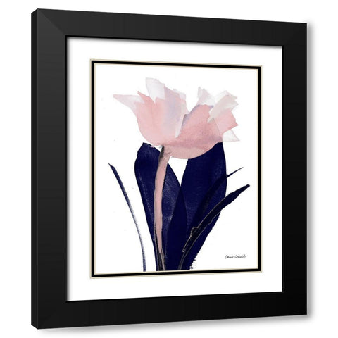Navy Whisper I Black Modern Wood Framed Art Print with Double Matting by Loreth, Lanie