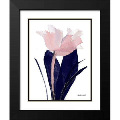 Navy Whisper I Black Modern Wood Framed Art Print with Double Matting by Loreth, Lanie