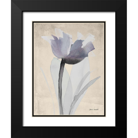 Single Purple Whisper Black Modern Wood Framed Art Print with Double Matting by Loreth, Lanie