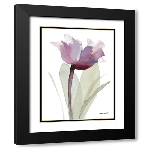 Single Whisper Black Modern Wood Framed Art Print with Double Matting by Loreth, Lanie