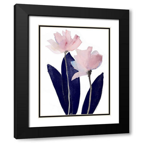 Navy Whisper II Black Modern Wood Framed Art Print with Double Matting by Loreth, Lanie
