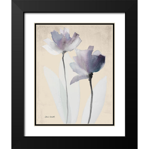 Double Purple Whisper Black Modern Wood Framed Art Print with Double Matting by Loreth, Lanie