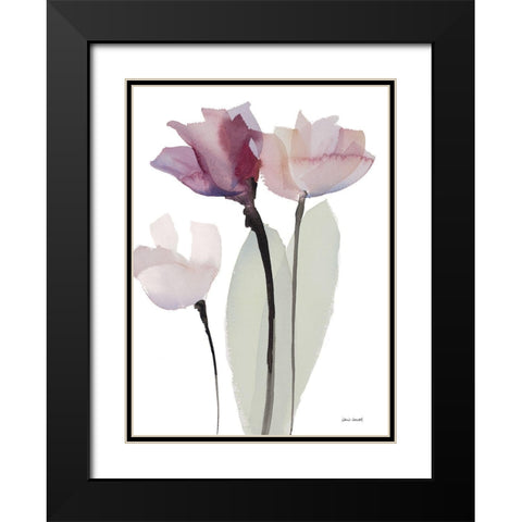 Triple Whisper I Black Modern Wood Framed Art Print with Double Matting by Loreth, Lanie