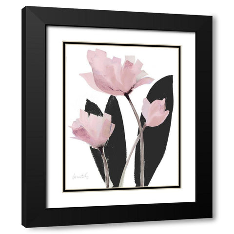 Triple Grey Whisper Black Modern Wood Framed Art Print with Double Matting by Loreth, Lanie