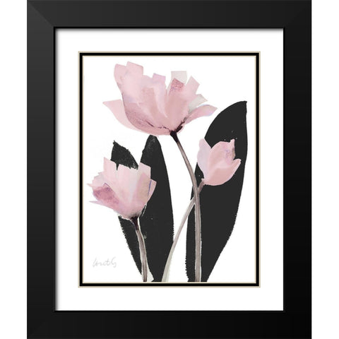 Triple Grey Whisper Black Modern Wood Framed Art Print with Double Matting by Loreth, Lanie