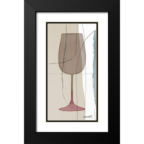 Glass Of Wine I Black Modern Wood Framed Art Print with Double Matting by Loreth, Lanie