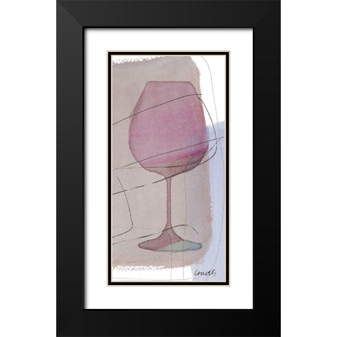 Glass Of Wine II Black Modern Wood Framed Art Print with Double Matting by Loreth, Lanie